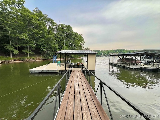 158 Oak Manor Cir, Sunrise Beach, MO 65079 - dock area featuring a water view and boat lift