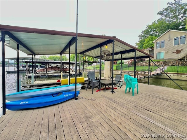 158 Oak Manor Cir, Sunrise Beach, MO 65079 - dock featuring boat lift and a water view
