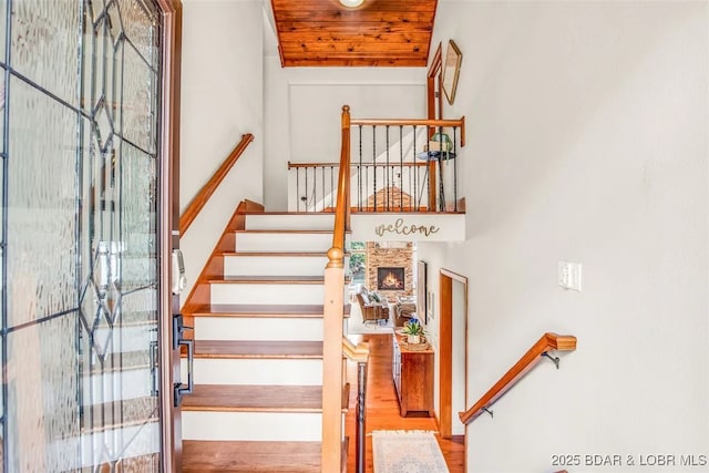 158 Oak Manor Cir, Sunrise Beach, MO 65079 - stairway with wood finished floors