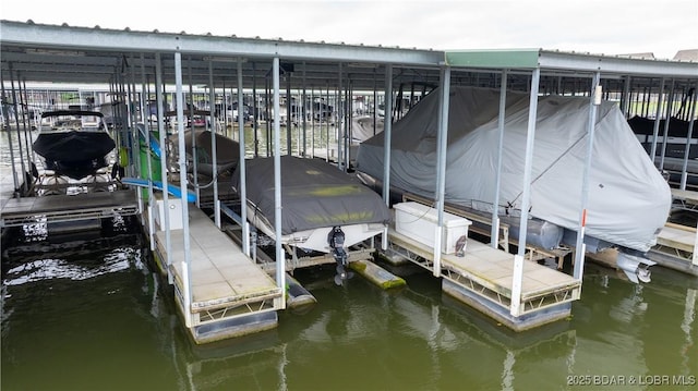 133 Cedar Glen Ct Unit 4B, Camdenton, MO 65020 - dock area with boat lift and a water view