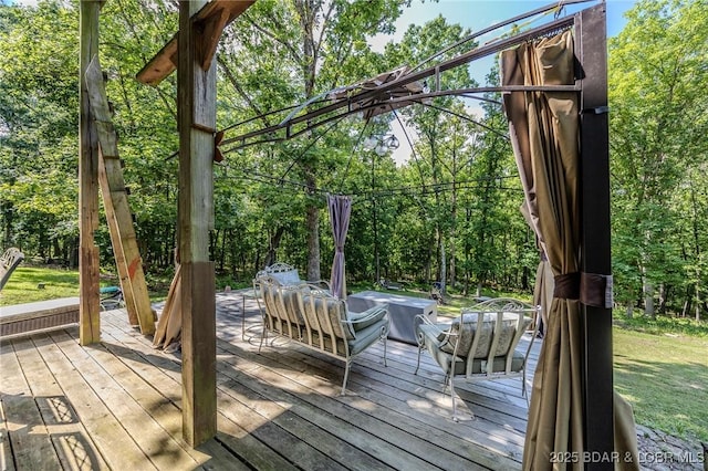 1170 San Jose Dr, Osage Beach, MO 65065 - wooden terrace with view of wooded area