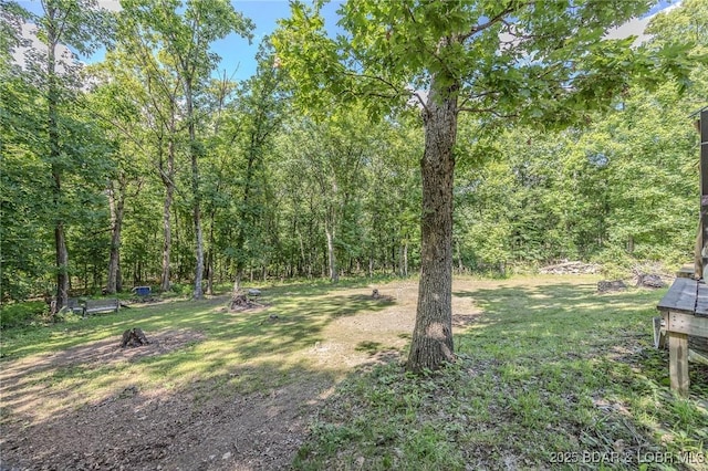 1170 San Jose Dr, Osage Beach, MO 65065 - view of yard featuring a wooded view
