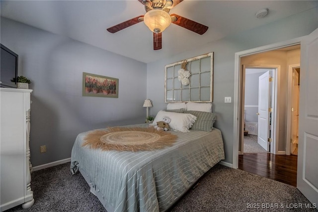 1170 San Jose Dr, Osage Beach, MO 65065 - carpeted bedroom with baseboards and ceiling fan
