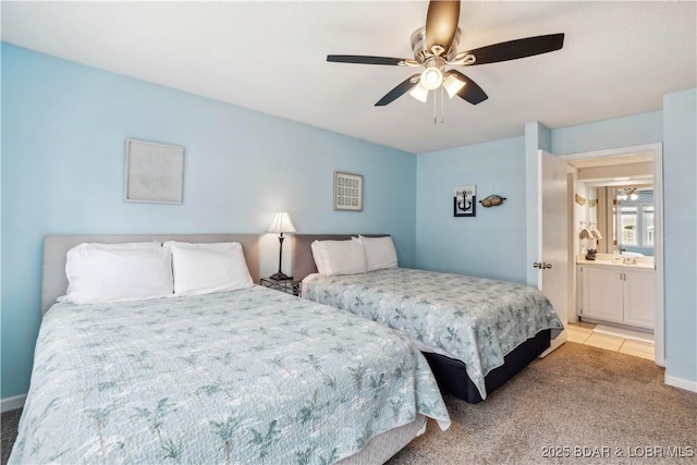 1113 Passover Rd Unit M-3, Osage Beach, MO 65065 - bedroom featuring light colored carpet and ceiling fan