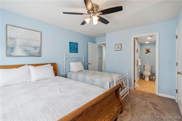 1113 Passover Rd Unit M-3, Osage Beach, MO 65065 - bedroom featuring carpet flooring, ensuite bathroom, and a ceiling fan