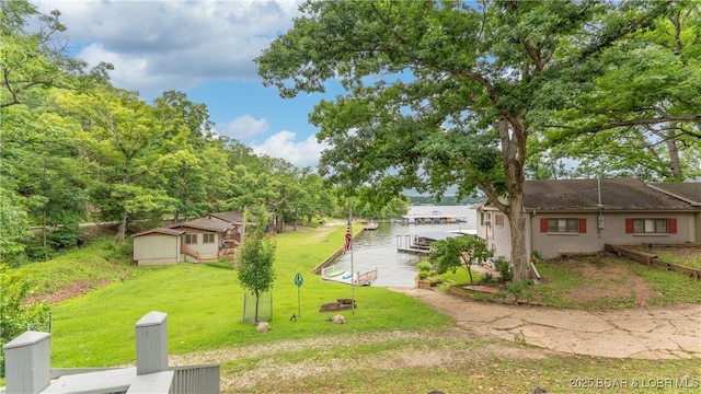 168 Moeller Way, Camdenton, MO 65020 - view of grassy yard with a dock