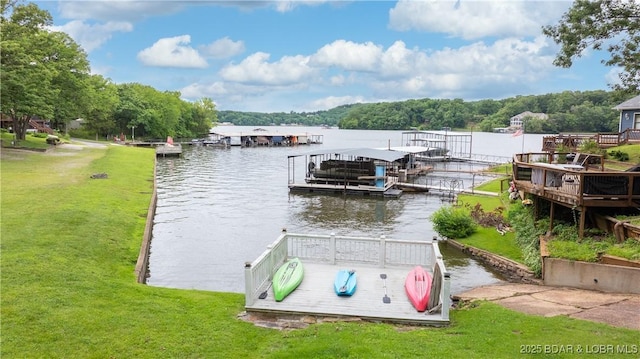 168 Moeller Way, Camdenton, MO 65020 - dock with a water view and a yard