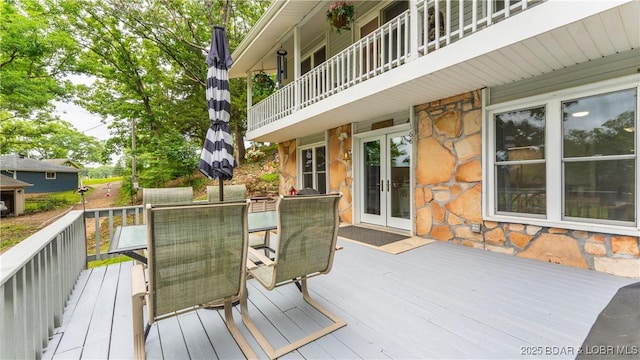 168 Moeller Way, Camdenton, MO 65020 - deck with french doors and outdoor dining area