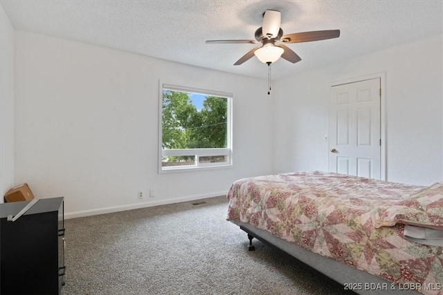 250 De Young Dr, Climax Springs, MO 65324 - bedroom with carpet, a textured ceiling, and ceiling fan