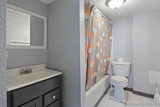 250 De Young Dr, Climax Springs, MO 65324 - full bathroom featuring vanity, tile patterned flooring, and shower / bath combination with curtain