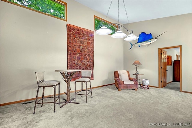 1759 Chimney Pt, Sunrise Beach, MO 65079 - sitting room with carpet flooring and baseboards