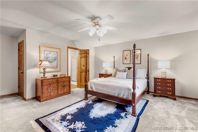 1759 Chimney Pt, Sunrise Beach, MO 65079 - bedroom featuring light colored carpet and a ceiling fan