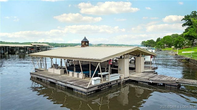 1759 Chimney Pt, Sunrise Beach, MO 65079 - dock area with a water view and boat lift