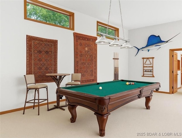 1759 Chimney Pt, Sunrise Beach, MO 65079 - recreation room with carpet flooring, plenty of natural light, and billiards table
