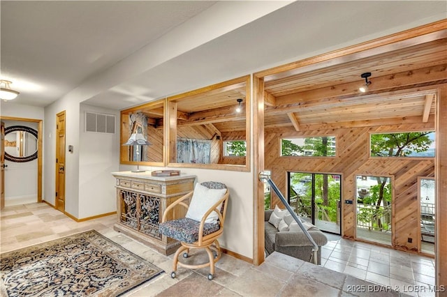 1759 Chimney Pt, Sunrise Beach, MO 65079 - foyer entrance featuring baseboards and wooden walls