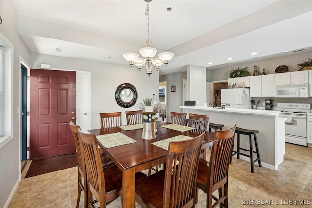 72 Palisades Lake View Dr Unit 2B, Lake Ozark, MO 65049 - dining room featuring a chandelier and recessed lighting
