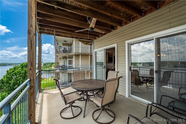 72 Palisades Lake View Dr Unit 2B, Lake Ozark, MO 65049 - balcony with a water view and ceiling fan