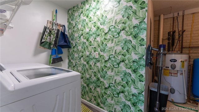 150 Trigger Rd, Linn Creek, MO 65052 - bathroom with water heater and separate washer and dryer