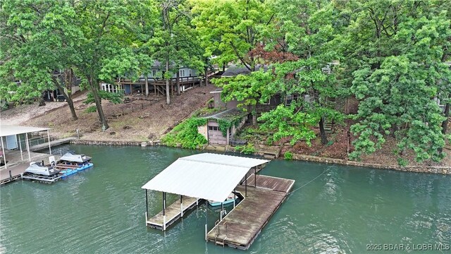 333 Crane Cove Rd, Sunrise Beach, MO 65079 - dock with a water view and boat lift