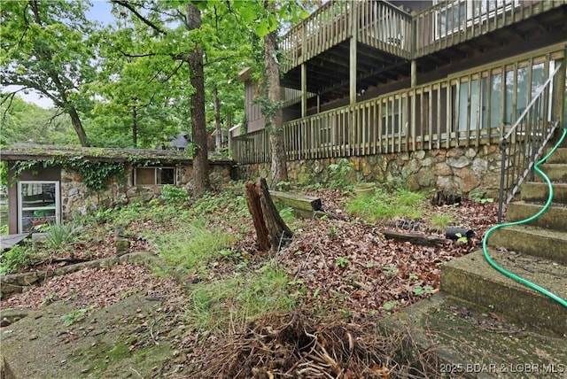 333 Crane Cove Rd, Sunrise Beach, MO 65079 - view of yard featuring a deck