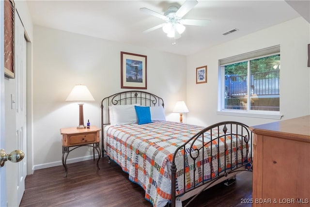686 Clearwater Dr Unit 2C, Camdenton, MO 65020 - bedroom with wood finished floors and ceiling fan