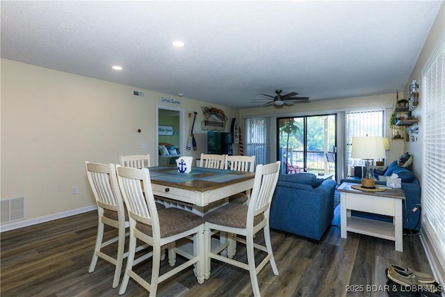 23 Willow Ridge Pt Unit 2B, Lake Ozark, MO 65049 - dining space featuring a ceiling fan, recessed lighting, and wood finished floors