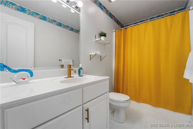6504 Avalon Park, Osage Beach, MO 65065 - bathroom with vanity, shower / tub combo, and tile patterned floors