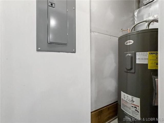 326 State Rd W, Macks Creek, MO 65786 - utility room with electric water heater and electric panel