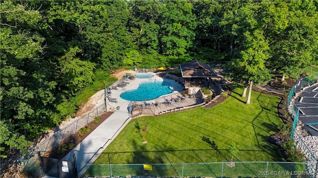 146 Tree Top Dr Unit 8, Four Seasons, MO 65049 - aerial view of a pool area