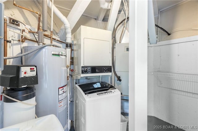 146 Tree Top Dr Unit 8, Four Seasons, MO 65049 - utilities featuring stacked washing machine and dryer and electric water heater