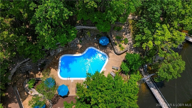 146 Tree Top Dr Unit 8, Four Seasons, MO 65049 - aerial view of a pool area