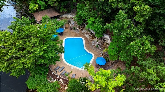 146 Tree Top Dr Unit 8, Four Seasons, MO 65049 - aerial overview of property's location featuring a pool