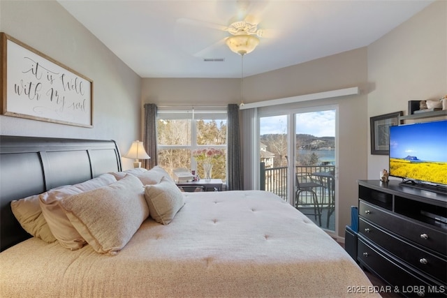 464 Cedar Heights Dr Unit 3G, Camdenton, MO 65020 - bedroom featuring access to outside and ceiling fan