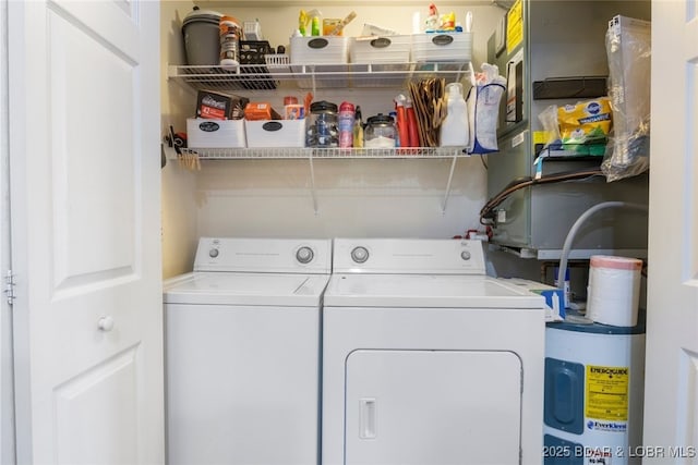 464 Cedar Heights Dr Unit 3G, Camdenton, MO 65020 - washroom with electric water heater and washing machine and dryer