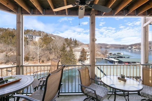 464 Cedar Heights Dr Unit 3G, Camdenton, MO 65020 - balcony featuring a water view and a ceiling fan