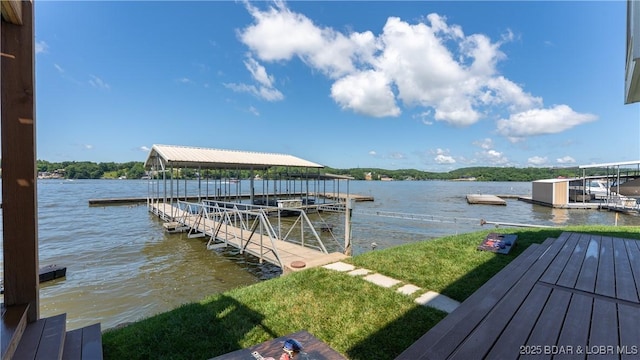2268 Breezy Acres Rd, Osage Beach, MO 65065 - dock area with a water view and boat lift