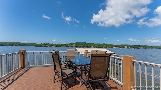 2268 Breezy Acres Rd, Osage Beach, MO 65065 - wooden terrace with a water view