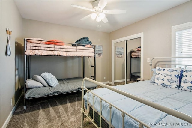 68 Lighthouse Rd Unit 906, Lake Ozark, MO 65049 - bedroom with carpet floors, a closet, and ceiling fan