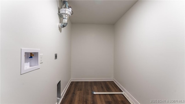 104 Sierra Bay Dr Unit 1B, Camdenton, MO 65020 - laundry area with hookup for an electric dryer, dark wood-style flooring, and washer hookup
