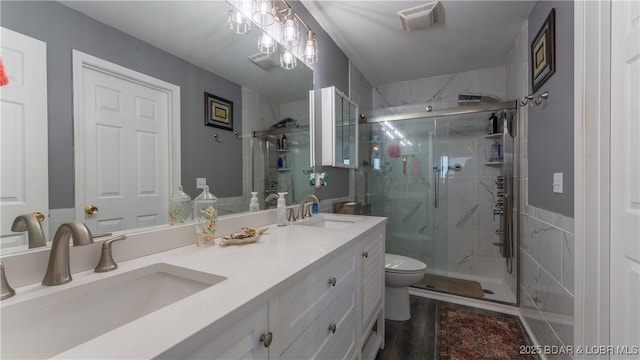 1201 W Harbour Towne Dr Unit 1201, Lake Ozark, MO 65049 - full bath with a marble finish shower and double vanity