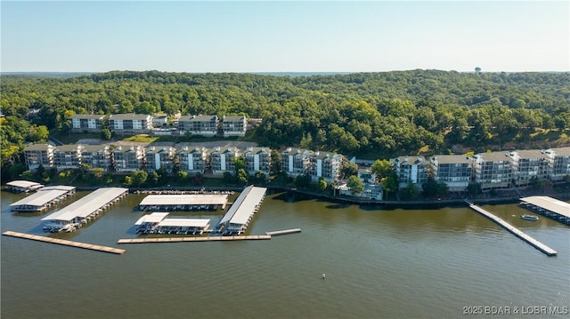 1201 W Harbour Towne Dr Unit 1201, Lake Ozark, MO 65049 - drone / aerial view of a forest and a large body of water