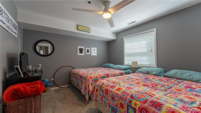 1201 W Harbour Towne Dr Unit 1201, Lake Ozark, MO 65049 - bedroom featuring carpet flooring and ceiling fan