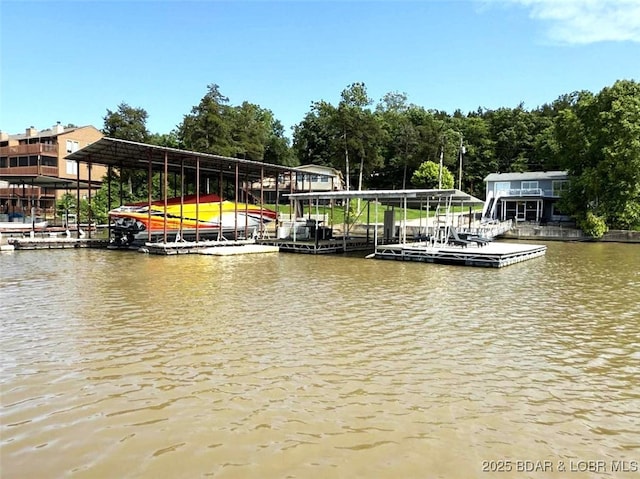 63 Rock Dove Ln, Camdenton, MO 65020 - dock with a water view and boat lift