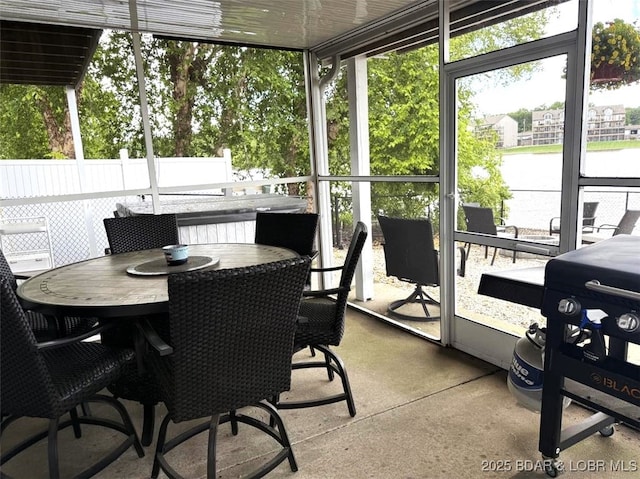 63 Rock Dove Ln, Camdenton, MO 65020 - sunroom / solarium featuring outdoor dining space