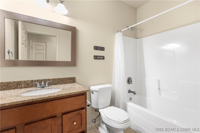 396 Elm Tree Ln, Camdenton, MO 65020 - full bathroom featuring vanity and shower / bathtub combination with curtain