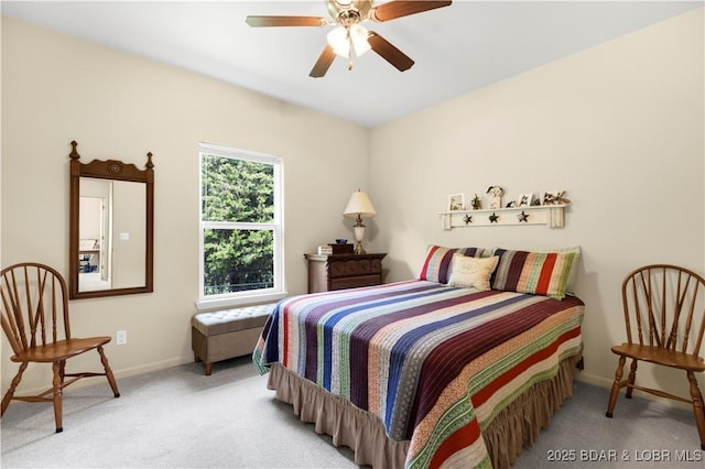 396 Elm Tree Ln, Camdenton, MO 65020 - bedroom with light carpet and ceiling fan