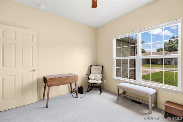 396 Elm Tree Ln, Camdenton, MO 65020 - living area with carpet flooring and a ceiling fan