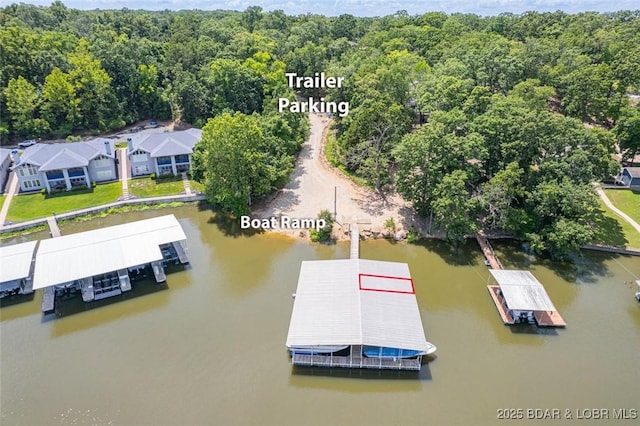 1408 Dogwood Ln, Osage Beach, MO 65065 - bird's eye view of a nearby body of water and a heavily wooded area