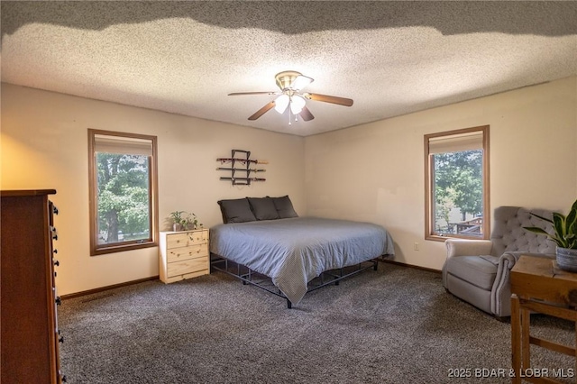278 Panoramic Dr, Camdenton, MO 65020 - bedroom featuring carpet floors, ceiling fan, and a textured ceiling