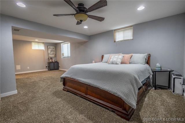 278 Panoramic Dr, Camdenton, MO 65020 - bedroom with carpet floors, recessed lighting, and ceiling fan
